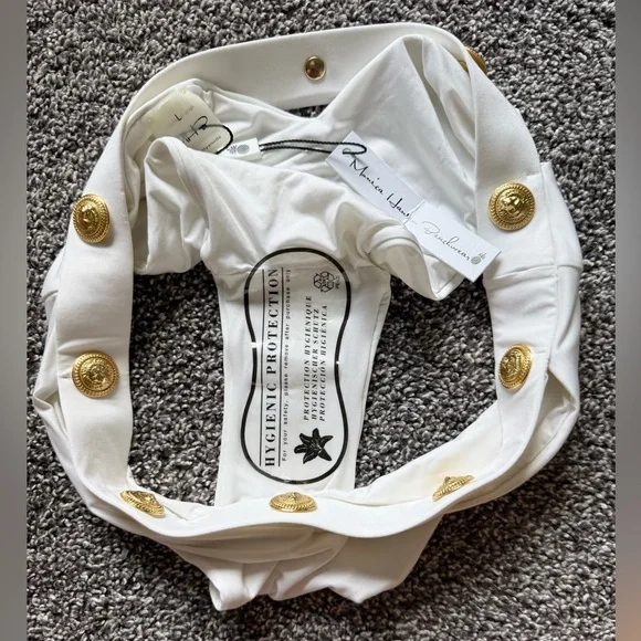 Monica Hansen Beachwear Rich and Fab Revolve cutout medallion bikini size large - Picture 8 of 8